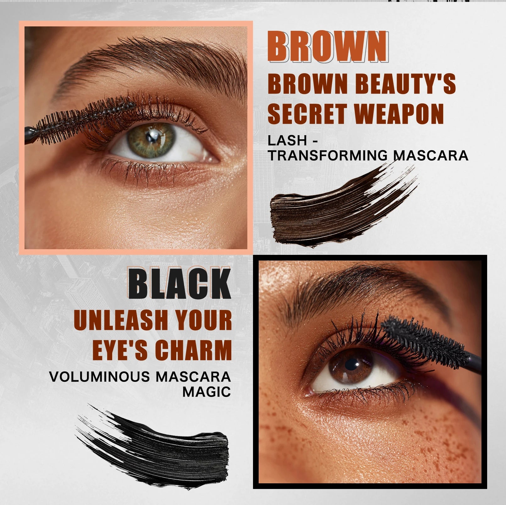 2 Color Waterproof Mascara | Long-Lasting, Smudge-Proof, Curling Formula Black & Green Shades, Formaldehyde-Free Eyelash Primer