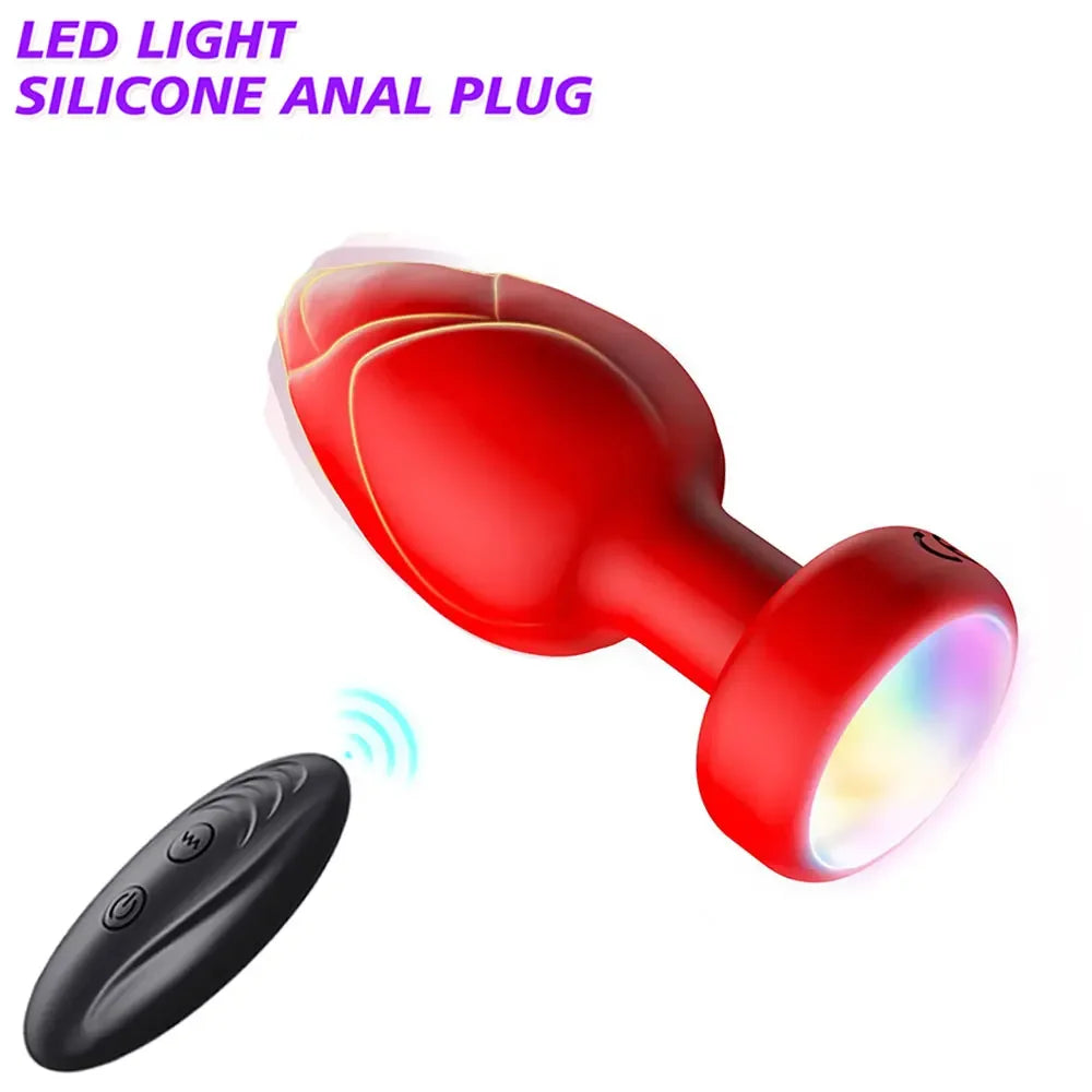 Vibrating Plug Anal Vibrator Buttplugs Male Prostate Massager Women Vaginal Massage With LED Light Anus Sex Toy For Men Gay