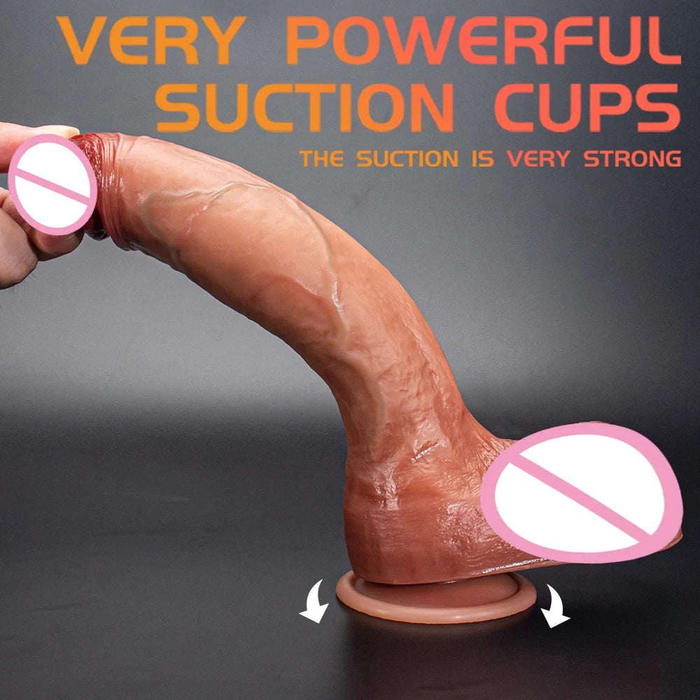Soft Realistic Skin Feel Penis Big Dildo Double Silicone Suction Cup Thick Dick Anal Men's Women's Gay Sex Toys