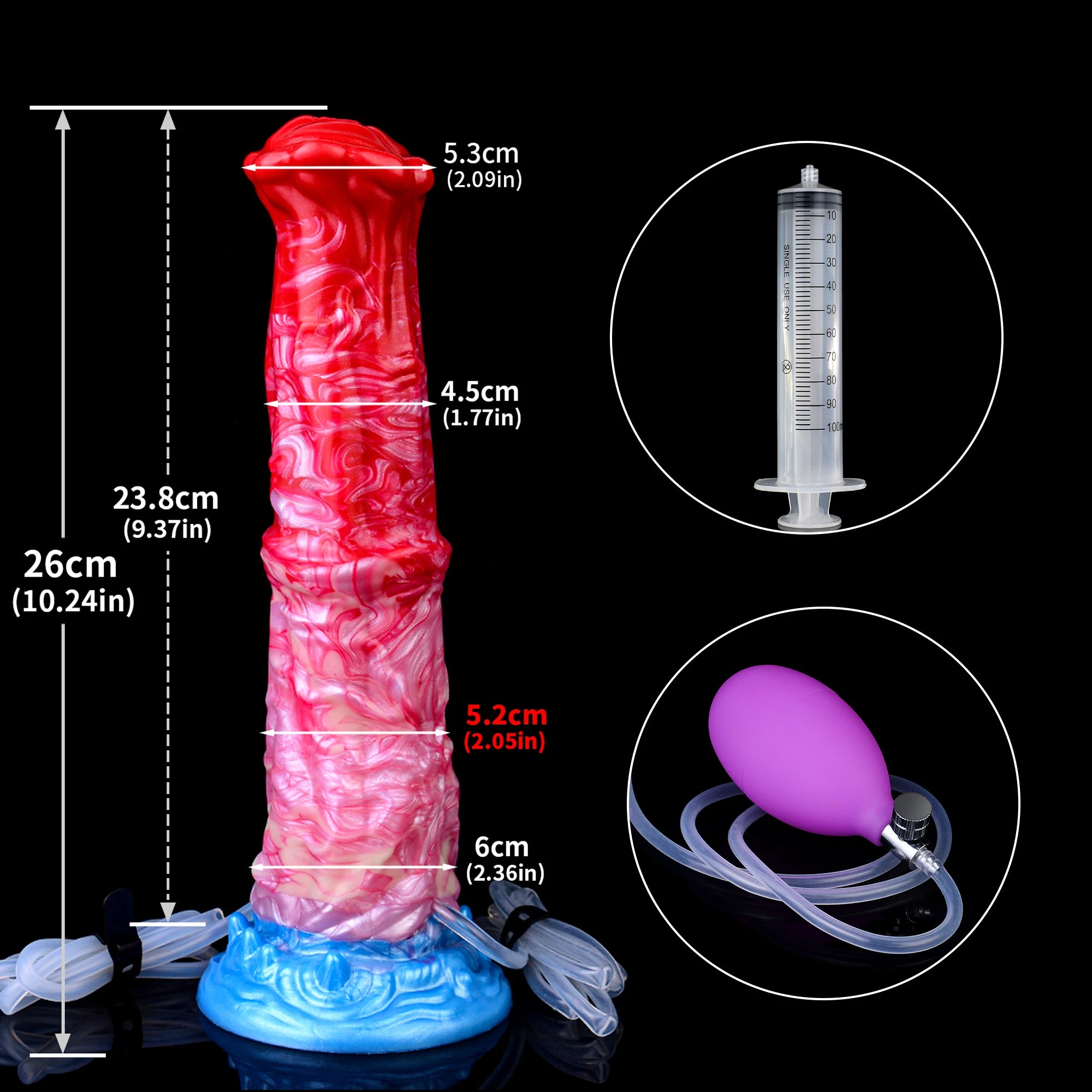 NNSX Long Horse Inflatable Squirting Anal Plug Strong Sucker for Women Masturbator Female Vagina Massage Butt Plug Sex Product