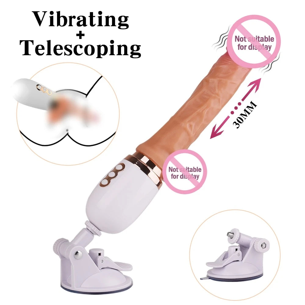 Female Adult Toys Dildo Thrusting Vibrator  Telescopic Penis G Spot Realistic Penis Suction Cup Sex Toy For Women Gay JoinJJtoy