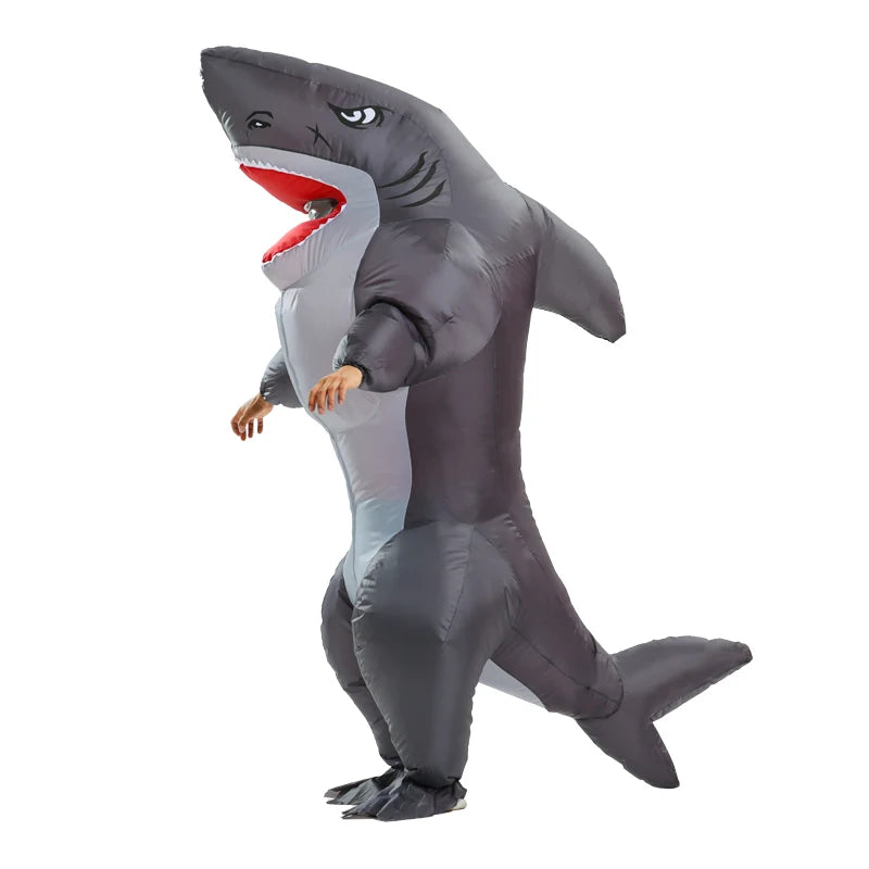Inflatable Muscle Shark Costume Mascot Halloween Cosplay Costume for Adult Carnival Funny Suit Events Air Blow-up Outfit