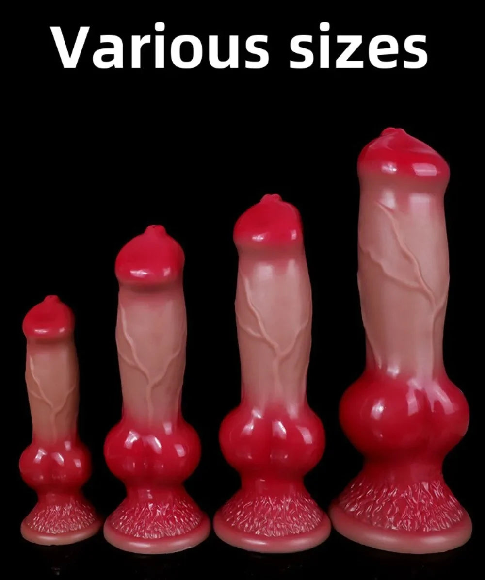Silicone Animal Dog Dildo Vaginal Vestibule Plug Realistic Silicone Dildo Female Male Masturbator Couples Adult Products