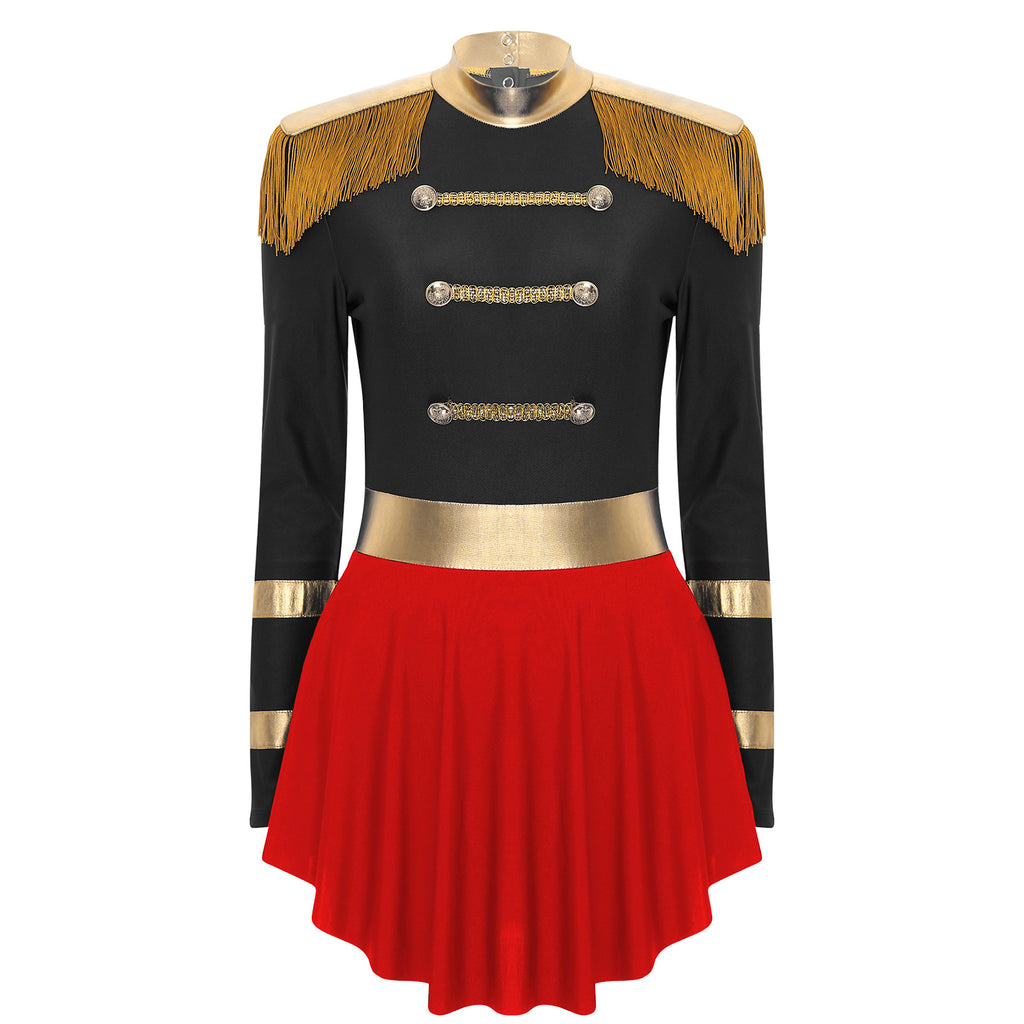 Womens Circus Ringmaster Halloween Cosplay Costume Glitter Lion Tamer Director Uniform Circus Majorette Carnival Clown Clothings