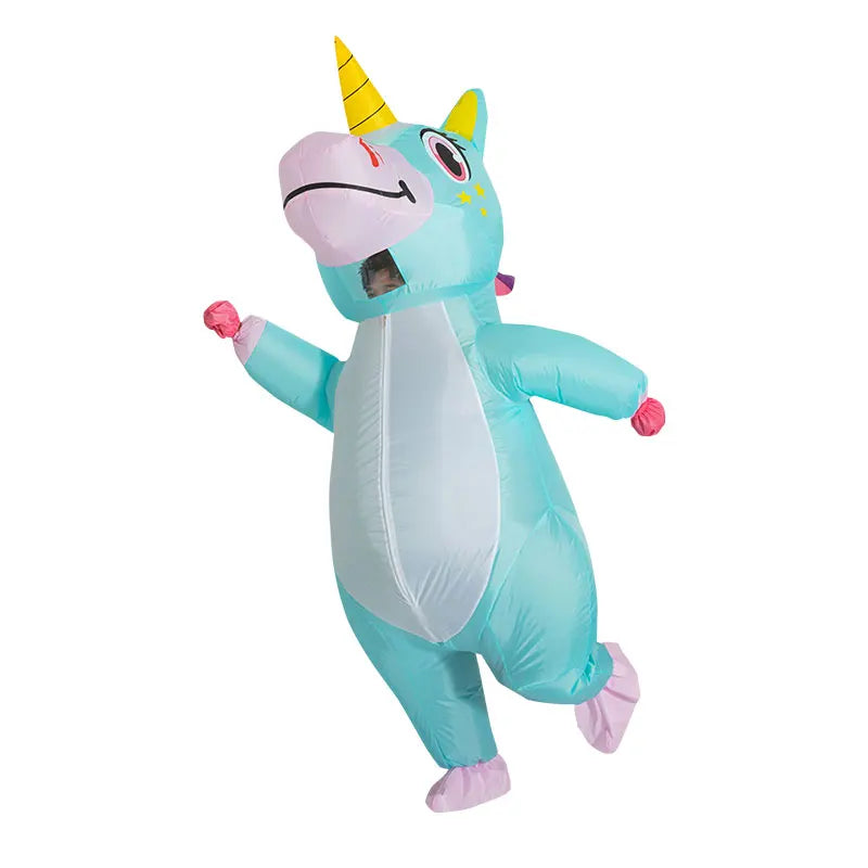 anime Inflatable Unicorn Costume Pink Full Body Unicorn Cosplay Costumes with Blower Funny Party Halloween Costume for Adult