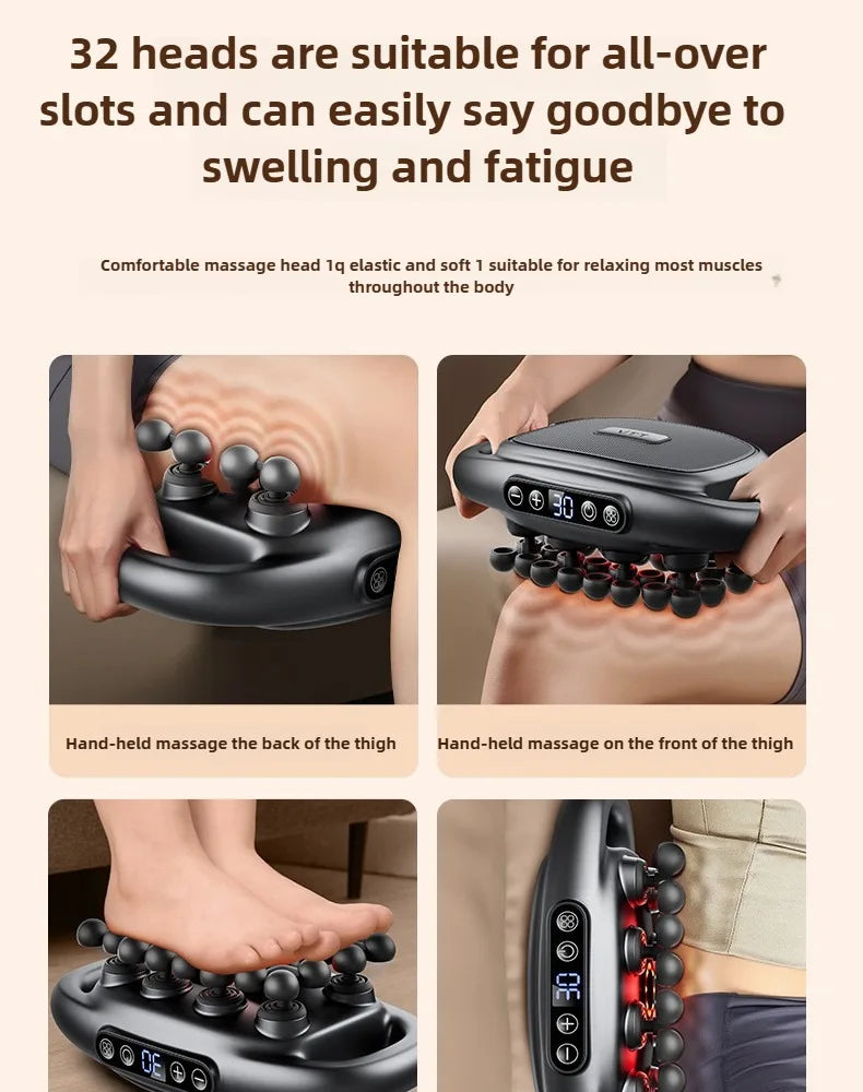 32 Massage Heads Massage Gun Deep Tissue Muscle Professional High Quality Wireless Frequency Vibration Red Light Masajeador