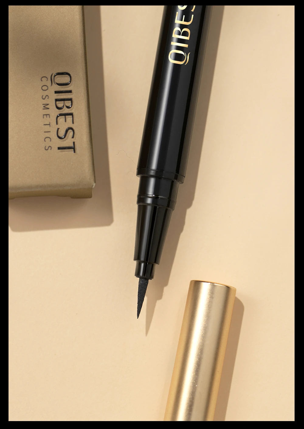 QIBEST Waterproof Black Eyeliner Matte Long Lasting Liquid Eyeline Makeup High Pigment No Smudge Eyeliner Pen Cosmetic Tools