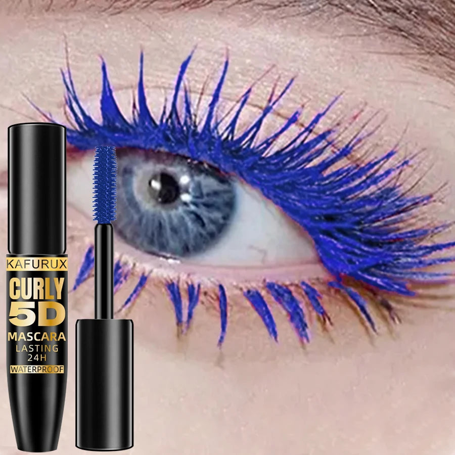 5D Mascara Thick Curl Waterproof Natural Lenthen Eyelash 9 Colors Blue White Green Pink Black Eye Makeup Korean cosmetics