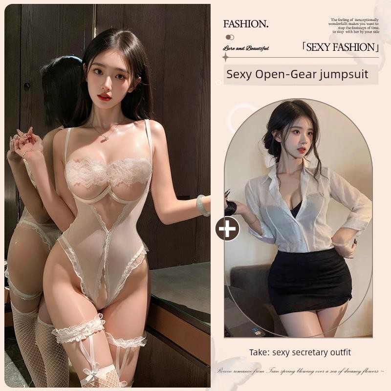 Sexy Intimates Small Chest Push up 2025 New Sexy Plus Size One-Piece Pajamas Bed Free off Shirt Temptation Qqny