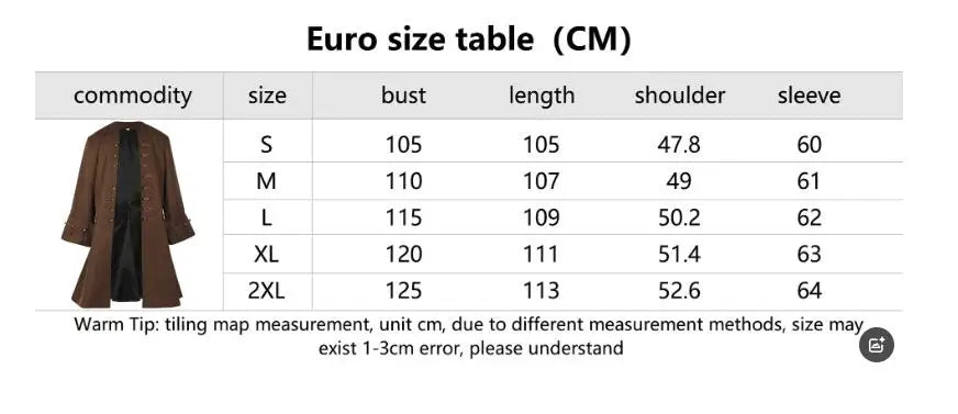 Jack Cosplay Sparrow Medieval Renaissance Men Costume Pirate Cosplay Jacket Viking Knight Men Medieval Vintage Halloween