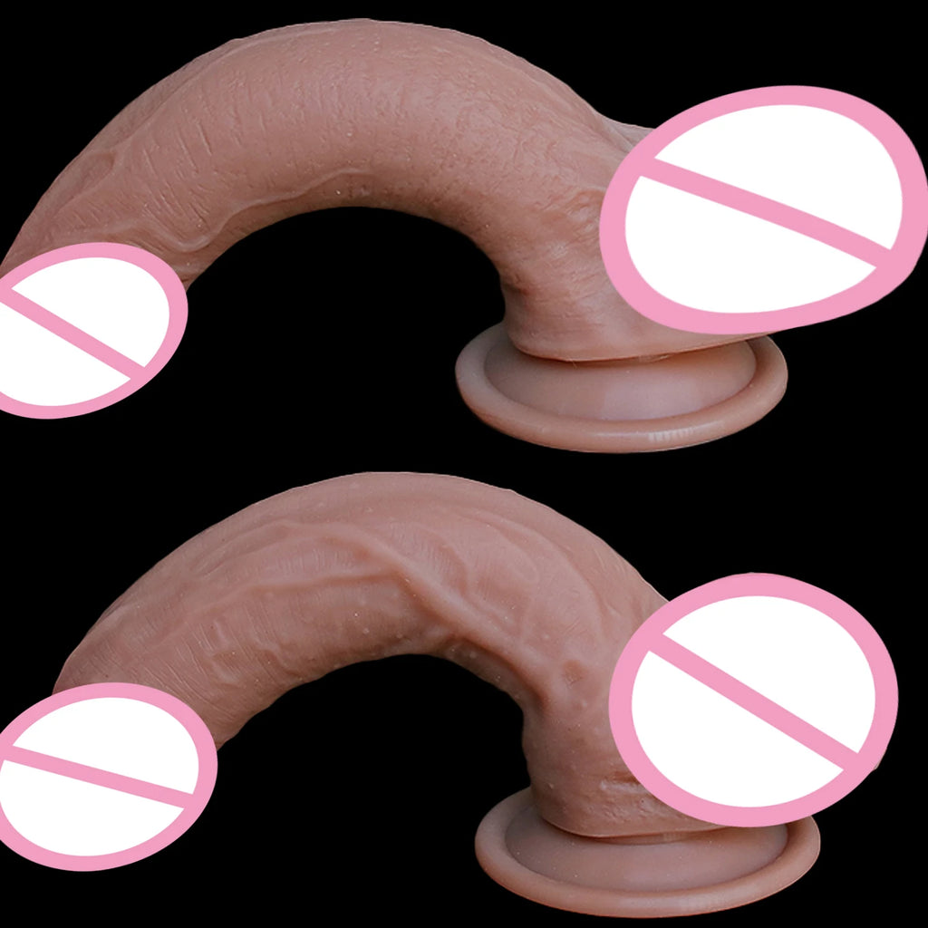 Soft Realistic Skin Feel Penis Big Dildo Double Silicone Suction Cup Thick Dick Anal Men's Women's Gay Sex Toys