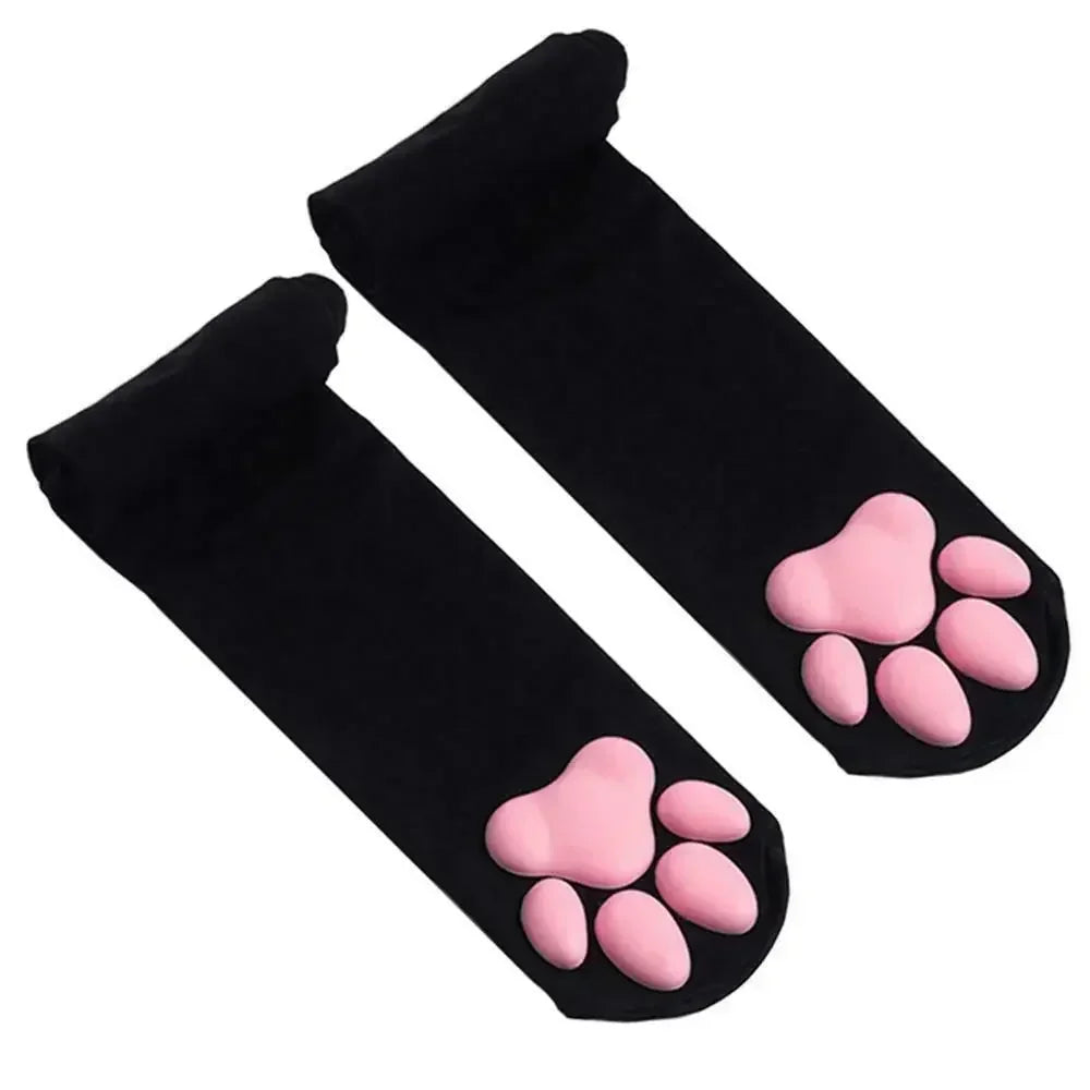 Cat Paw Pad Sock Pink Cute Lolita Thigh High Socks For Adult Children Women Cosplay 3D Kitten Claw Stockings