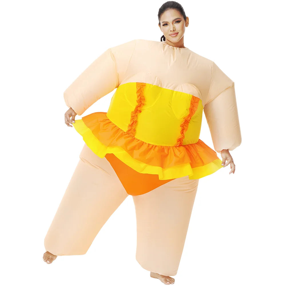 Easter Bunny Clown Adult Kids Inflatable Costume Funny Cute Rabbit Cosplay Suit For Performance Festival Carnival Party Clothing