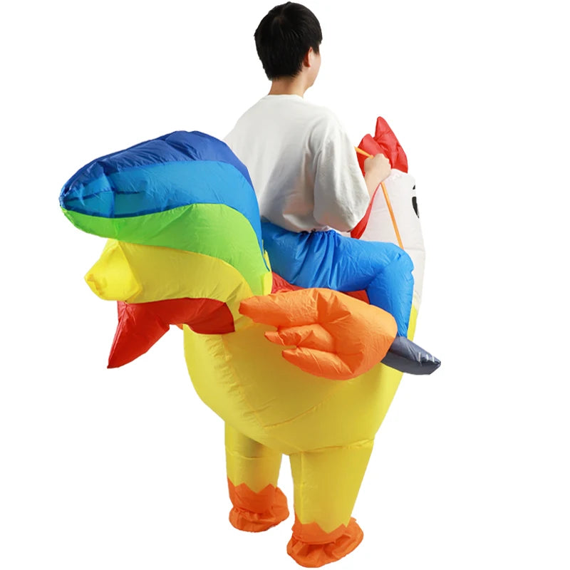 Adult Rooster Cosplay Inflatable Costume Kids Animal Anime Dress Suits Carnival Halloween Party Costumes for Man Woman