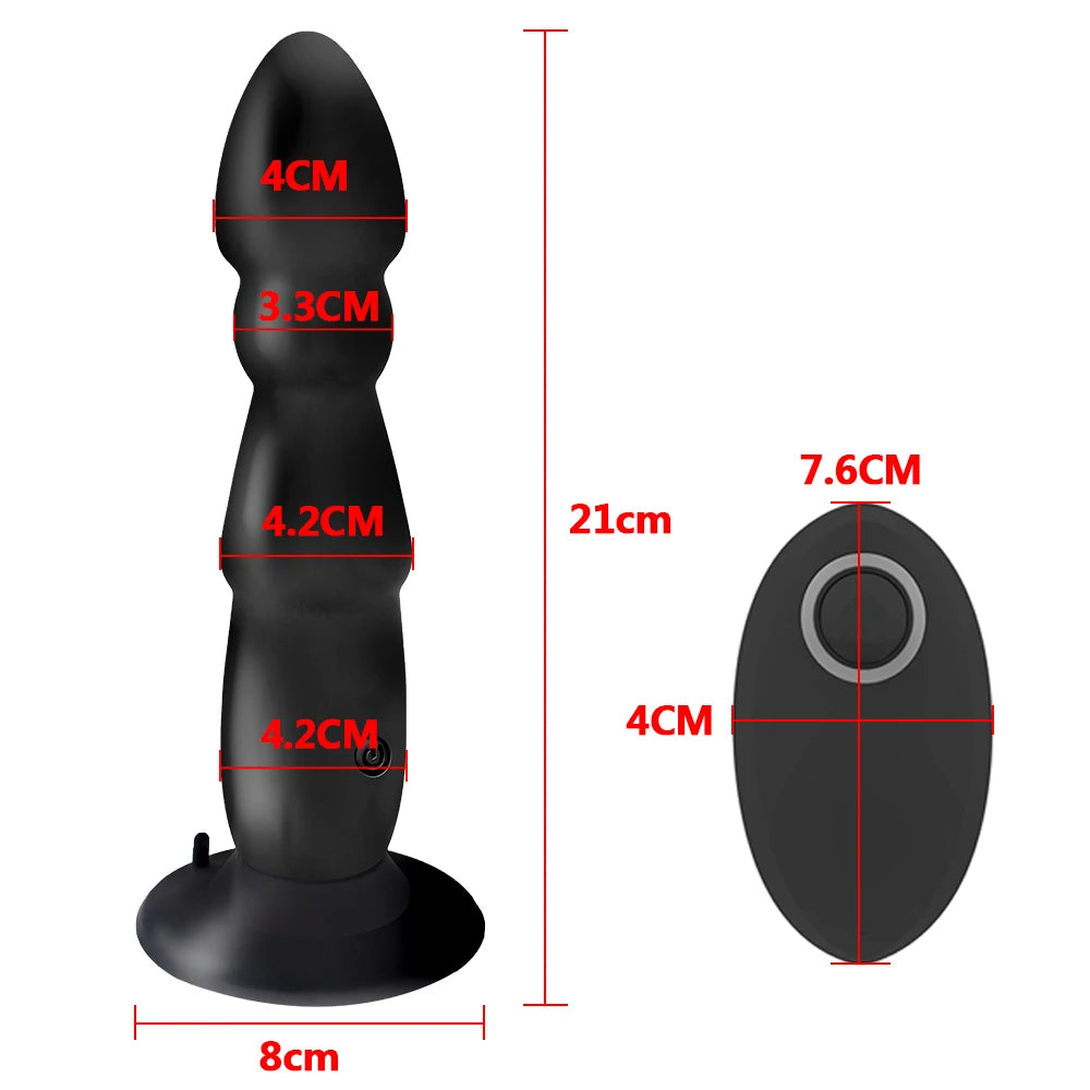 Large Size 10 Speeds Strong Sucker Sex Toys For Men Women Wireless Remote Control Anal Plug Dildo Vibrator Adult Product