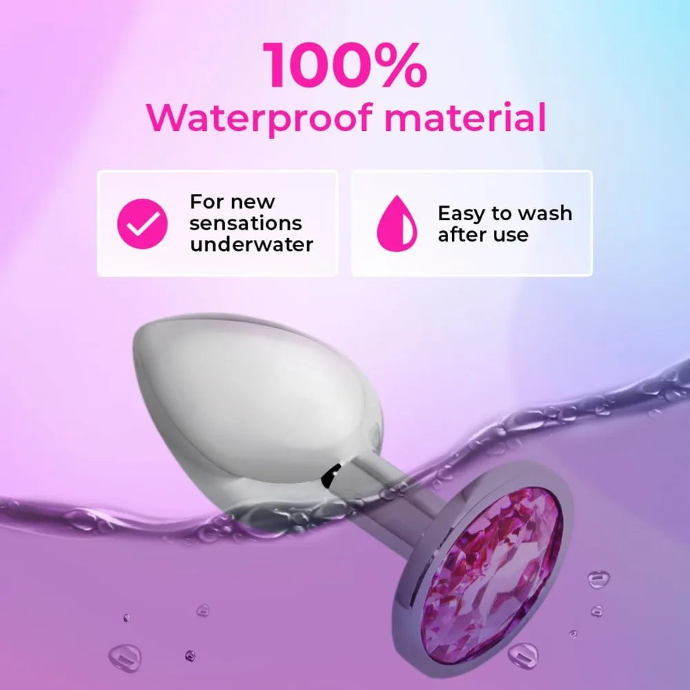 Anal Plug 3 Sizes Stainless Steel Crystal Anal Plug Removable Butt Plug Stimulator Anal Adult Sex Toys Prostate Massager Dildos