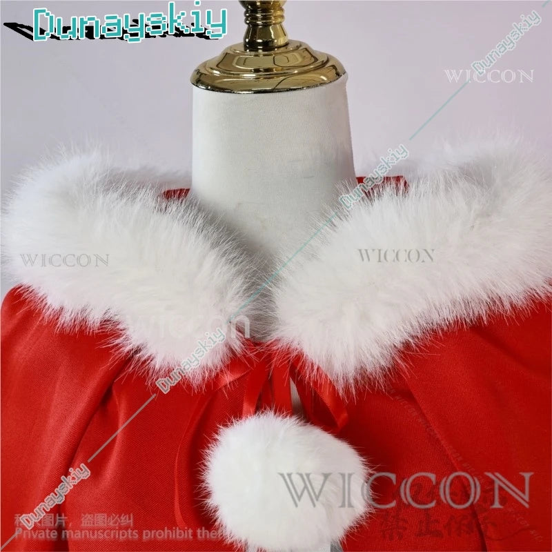 Anime Cindy Lou Cosplay Costume Cindy Plaid Dress Red Cloak Outfit Blond Wig Women Kids Halloween Suit Christmas Gift Customized
