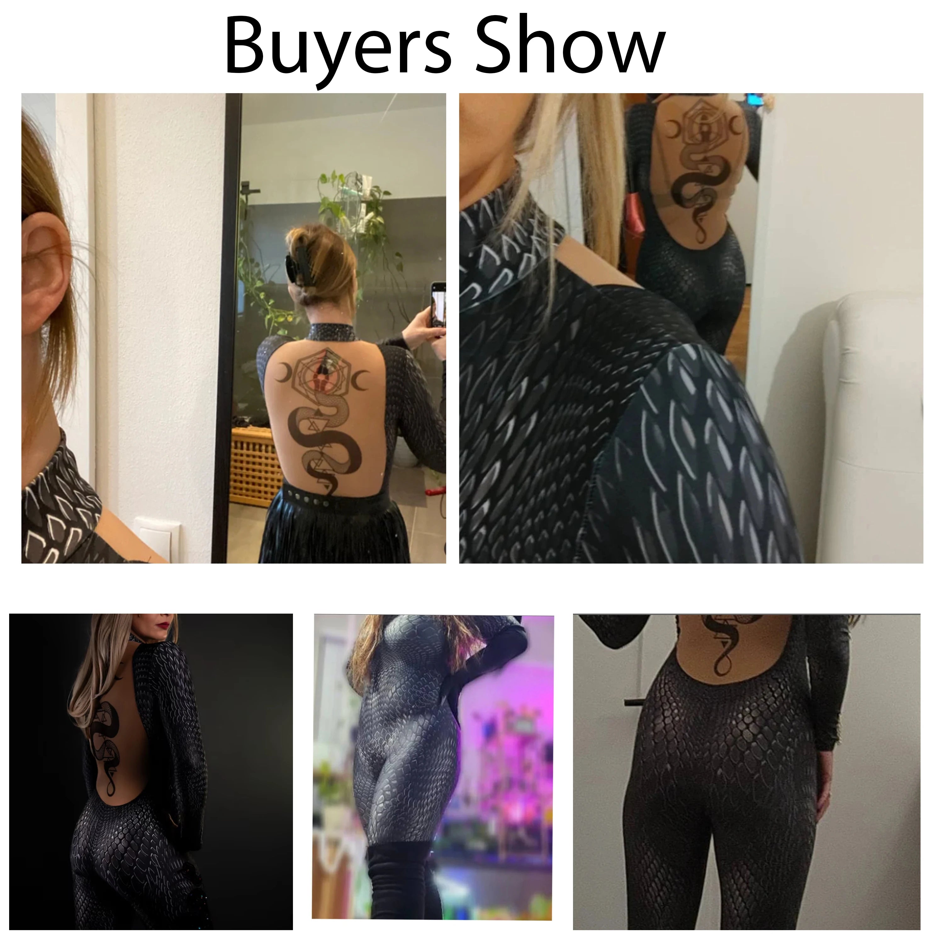 Black Snake Jumpsuit Women Sexy Zentai Suit Gothic Morphsuit Animal Bodysuits Women Rave Costume Halloween Festival Party Outfit