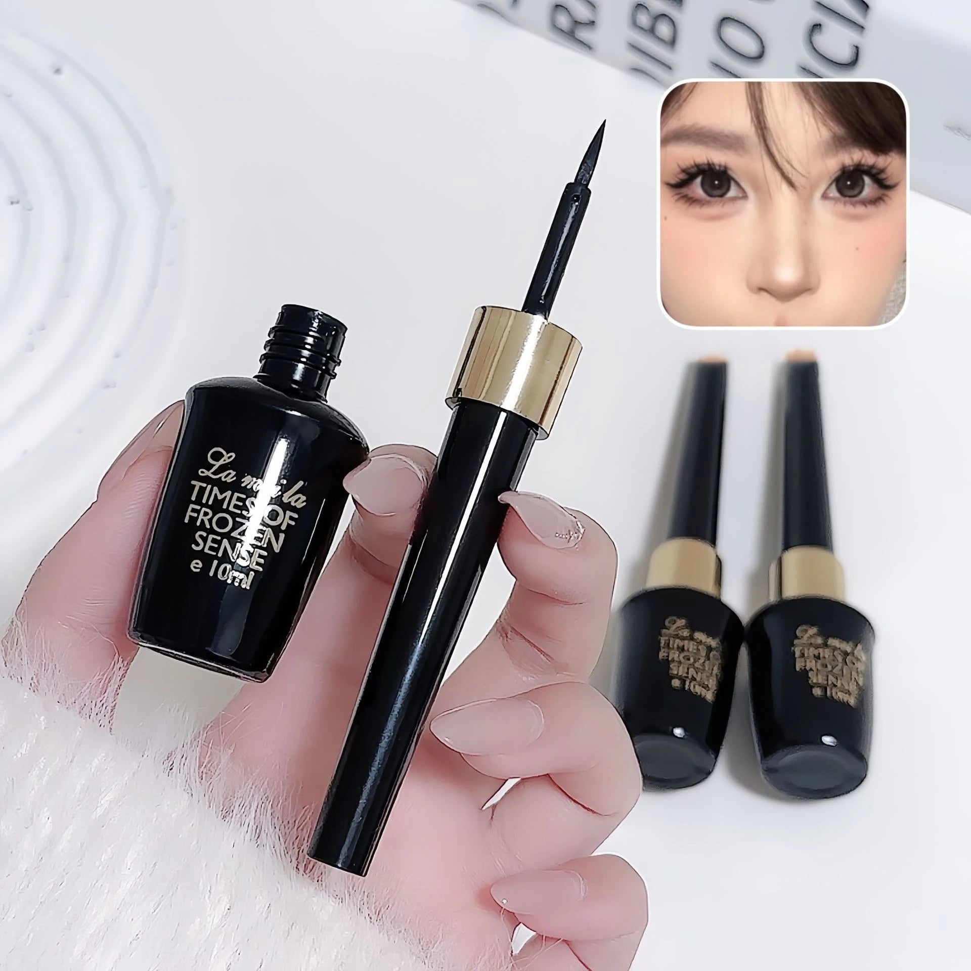 Long-lasting Black Gel Eyeliner Ultra-fine Hard-tipped Waterproof Liquid Eyeliner Pen Quick-Dry Durable Cosmetics Makeup Tool