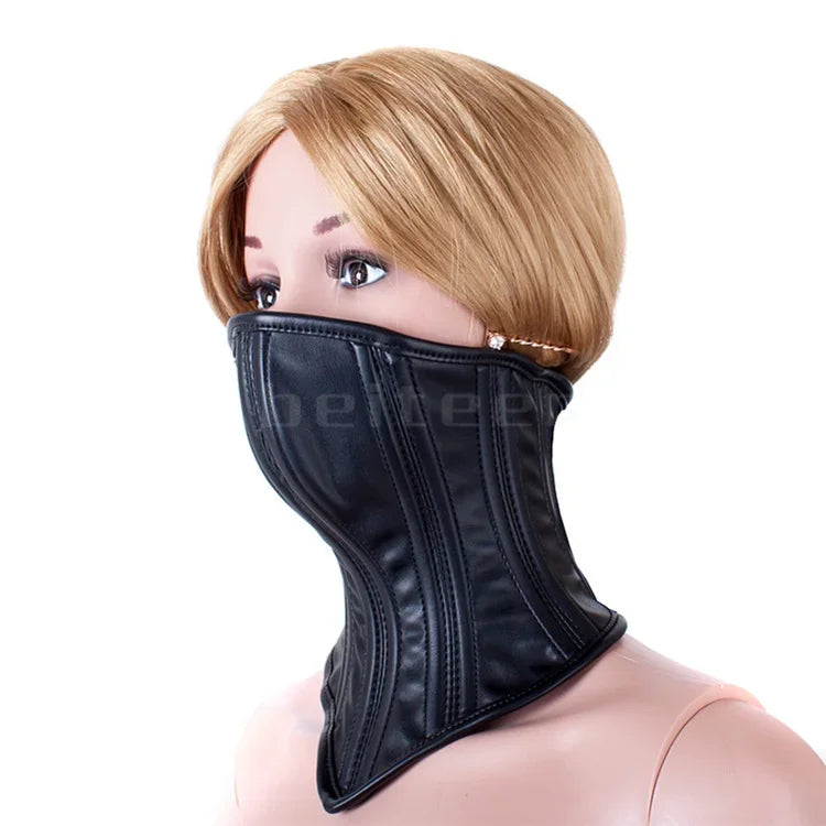 Erotic Black Soft Sponge Padded Inside Leather Chastity Posture Neck Collar For Bdsm Choker Bondage Couples Harness Sex Products