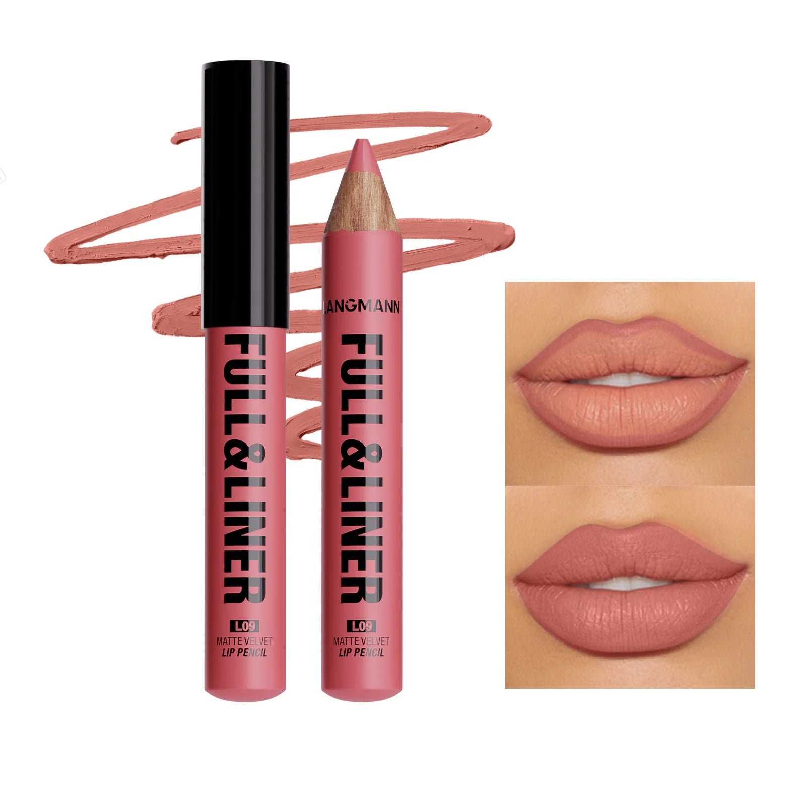 Wooden Matte Brown Lip Liner Pencil 12 Colors Velvet Nude Pink Lipstick Pencil Lasting Soft Smooth Lipliner Outline Lips Contour