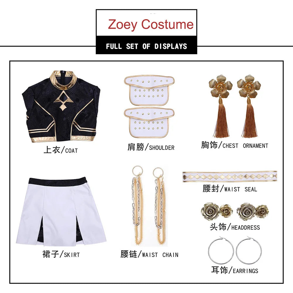 Rumi Zoey Mira Cosplay Clothes Hunters Cosplay Costume Black Golden Suit Halloween Huntrix Role Playing Outfit