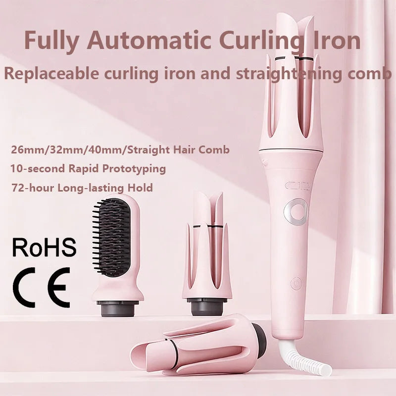 Automatic curling iron, 26-40mm curling styling set, suitable for all hair types, negative ion hair care curling tool,72h Hold