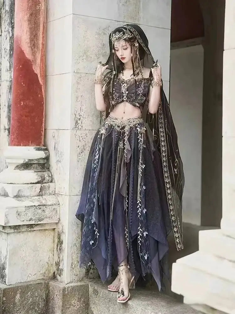 Butterfly Dress Hanfu Elf Exotic Style Dress Suit Western Region Princess Dress Girls' Clothing Han Dress Jungle Elf Costume