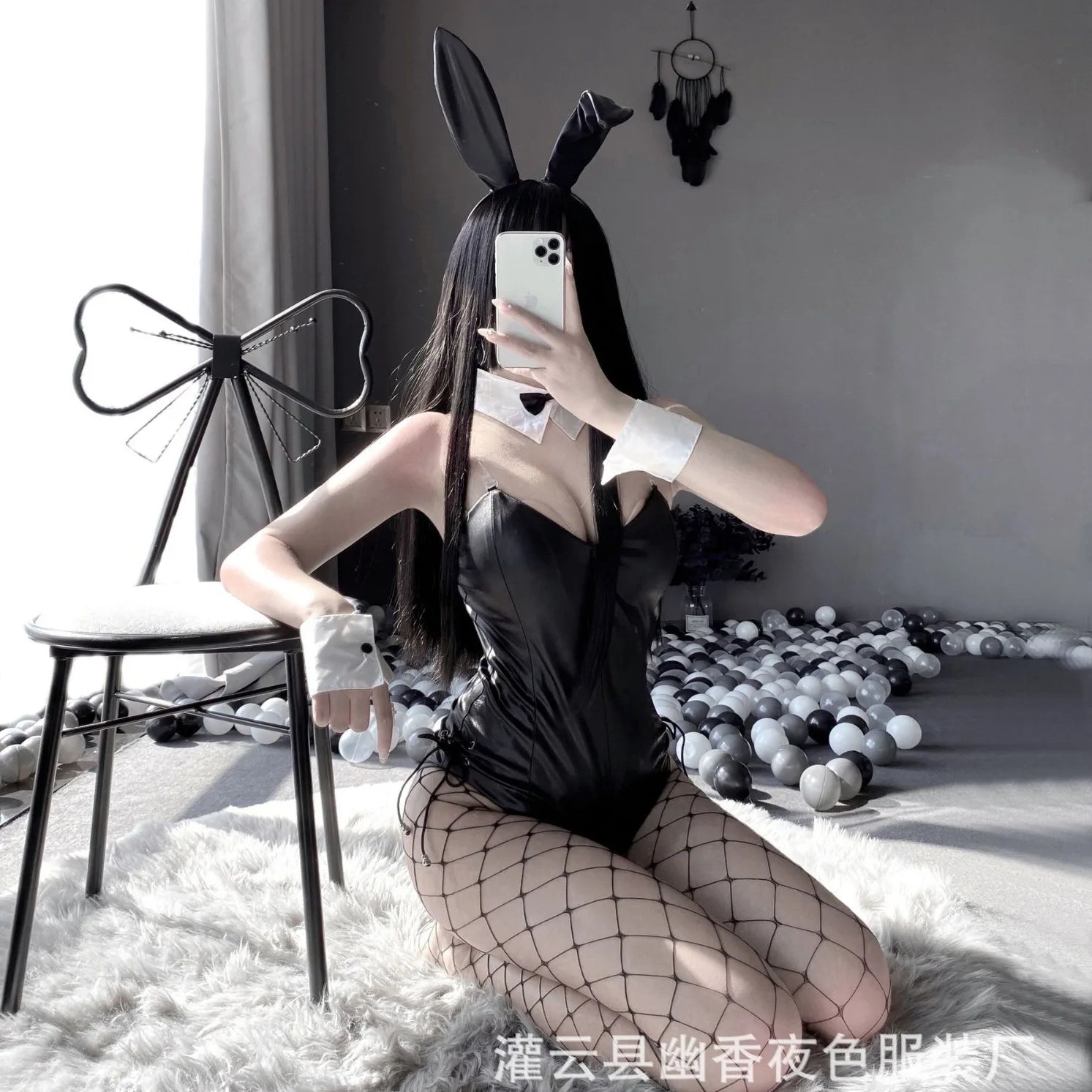 Sexy Bunny Cosplay Costume Women Men Sexy Bodysuit Lingerie Kawaii Bunny Girl PU Faux Leather Rabbit Suit Anime Outfit Halloween