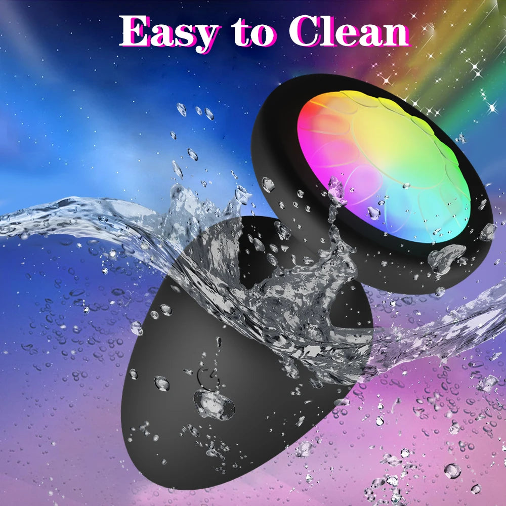 LED Colorful Light Butt Plug for Women Men Anal Plug Vibrator Prostate Massager Adults Sex Toys Wireless Remote Control Buttplug