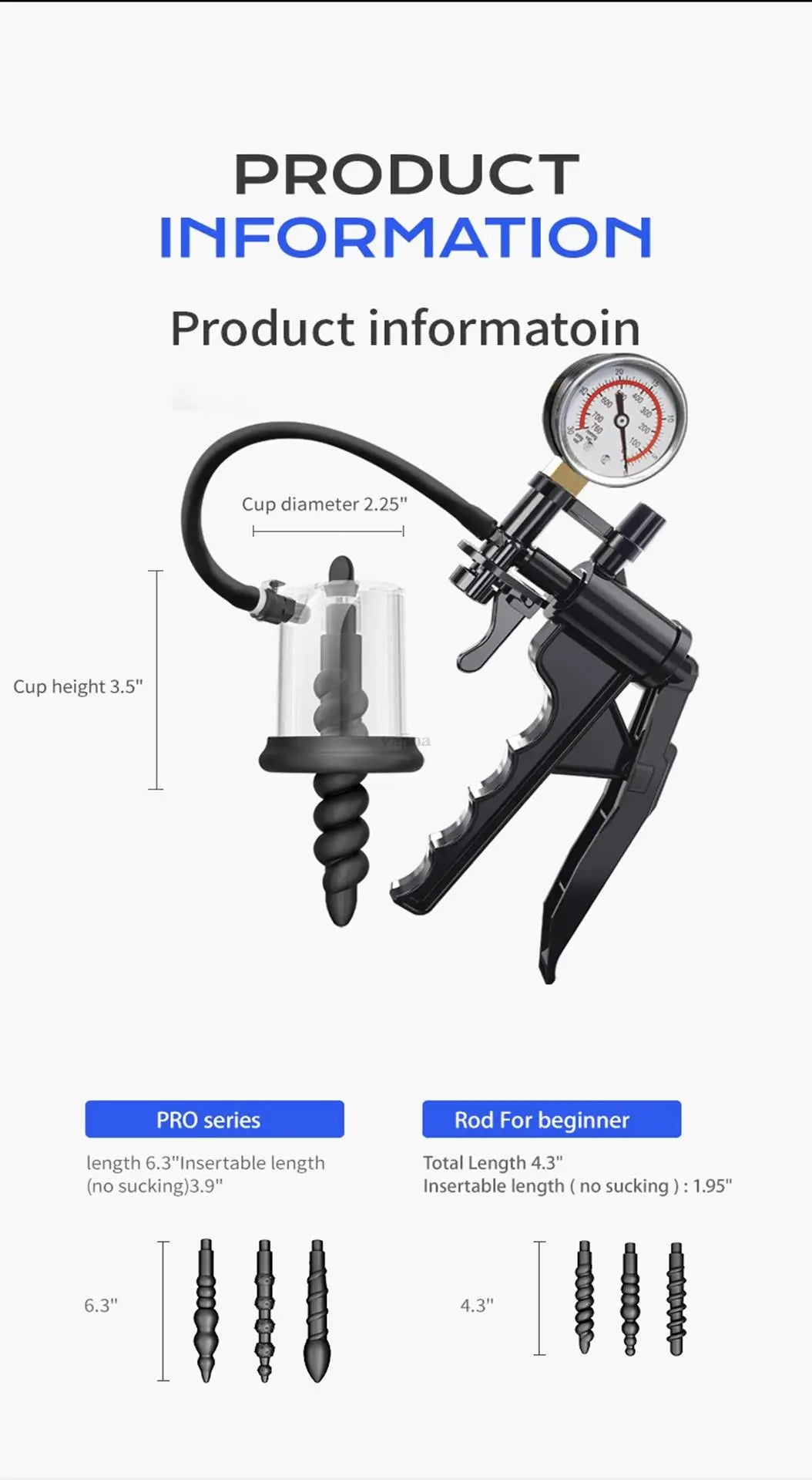 Anal Vacuum Pump Manual Air Pressure Powerful Butt Plug Male Female Masturbators Prostate Massage Sex Toys for Women Men 18+