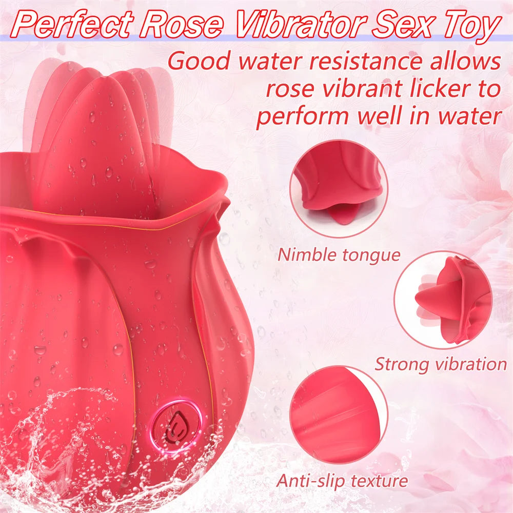 Licking Vibrator for Women Clitoral Nipple Stimulator Massager Thrusting Dildo 2 in 1 Sex Toy for Women Adult Sex Products 18+