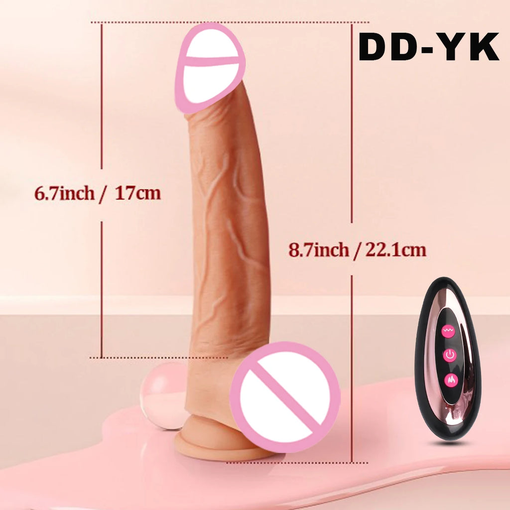 Realistic Dick Telescopic Dildo Vibrator Gode Heating G-Spot Anal Vagina Penetration Massager Masturbator Female Sex Toys Adult