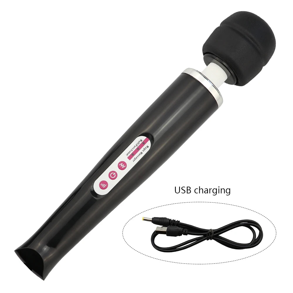 Super strong vibration massager with multiple frequencies to stimulate orgasm. Adult sex toy suitable for female masturbation.