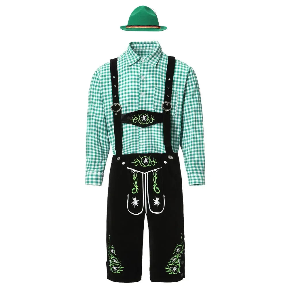 Men Oktoberfest Costume German Oktoberfest Pubs Bartender Outfit Beer Man Costumes  Lederhosen Bavarian Octoberfest