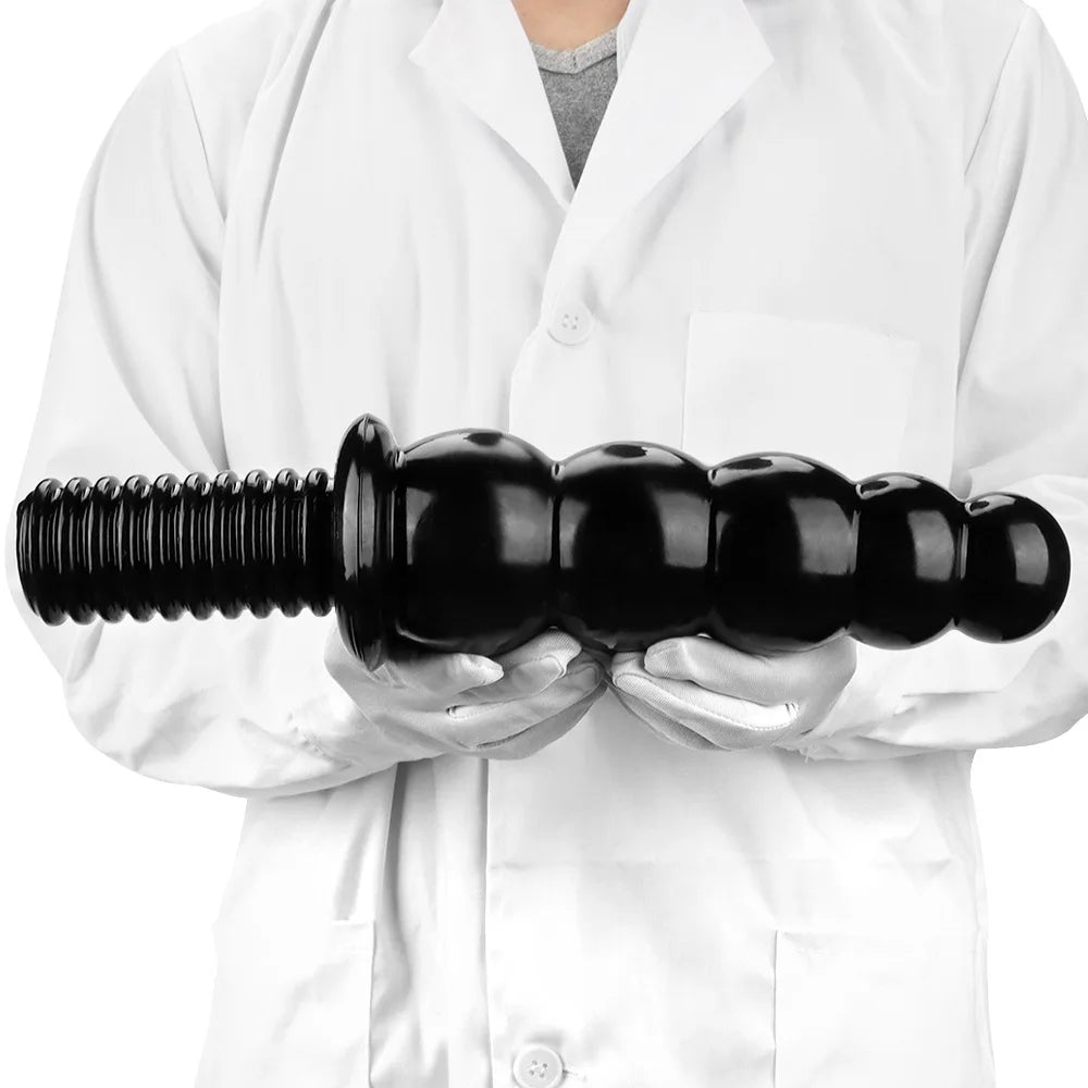 Oversize Bead Anal Plug Unisex Big Anal Dildo Prostate Stimulator Handheld Butt Plug Masturbator Adult Sex Toy for Women Men Gay
