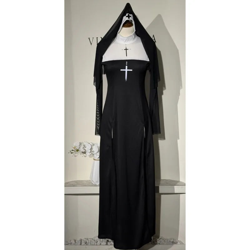 Cute Women Anime Nun Costume Cosplay Shows Outfit Sexy Ladies Halloween Performance Fancy Dress Up Sister Cos Uniform