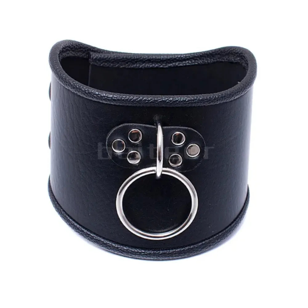 Erotic Black Soft Sponge Padded Inside Leather Chastity Posture Neck Collar For Bdsm Choker Bondage Couples Harness Sex Products