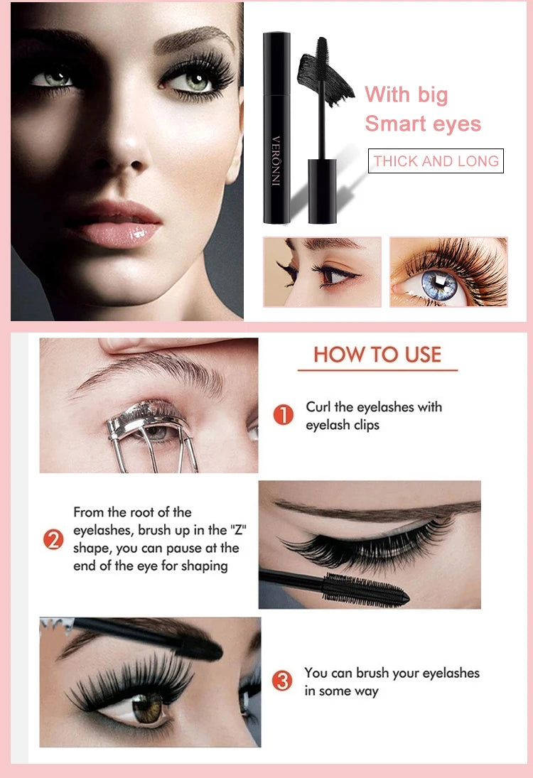 Ultra-fine Small Brush Head Mascara Lengthening Black 3D Lash Eyelash Extension Eye Lashes Long-wearing Black Color Mascara