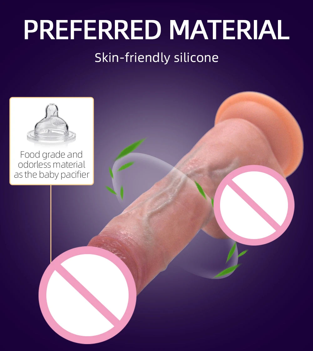 DRY WELL 7 Inch Girth Huge Realistic Safety Soft Silicone Dildo for Vagina Anal Sex Stimulation, G-Spot Penis Adult Sex Toy