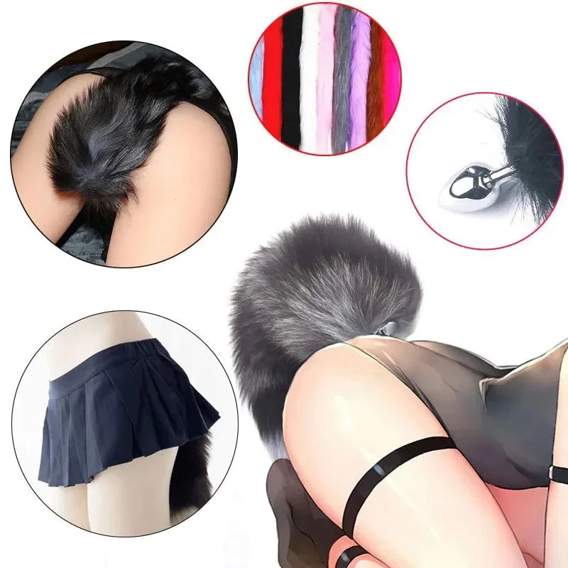 Anal Plug Sexy Fox Tail Vaginal Plug Dildo Masturbation Anal Vibrator Men Prostate Massager Female Masturbator Anal Masturbating