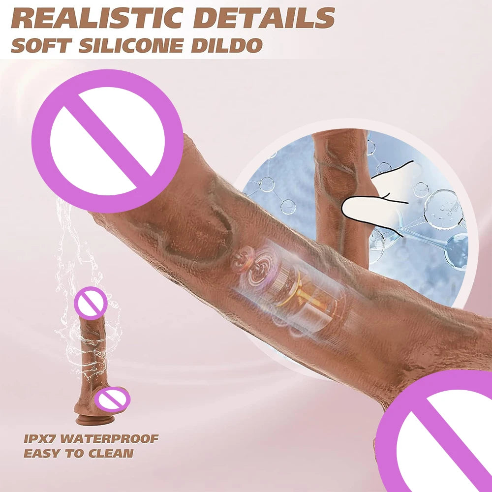8.86 inch Realistic Dildo Vibrators Adult Sex Toys for Women with Thrusting Swing Vibration G Spot Clitoral Anal Stimulation
