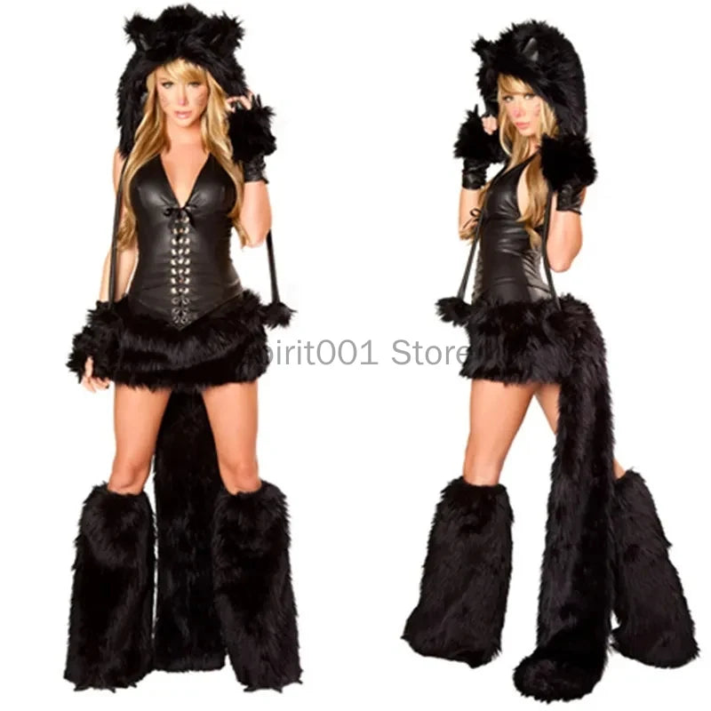 New Sexy Furry Wolf Girl Costume Wolf Women Costumes Halloween Furry Costumes For women Animal Costume Cosplay Christmas Costume