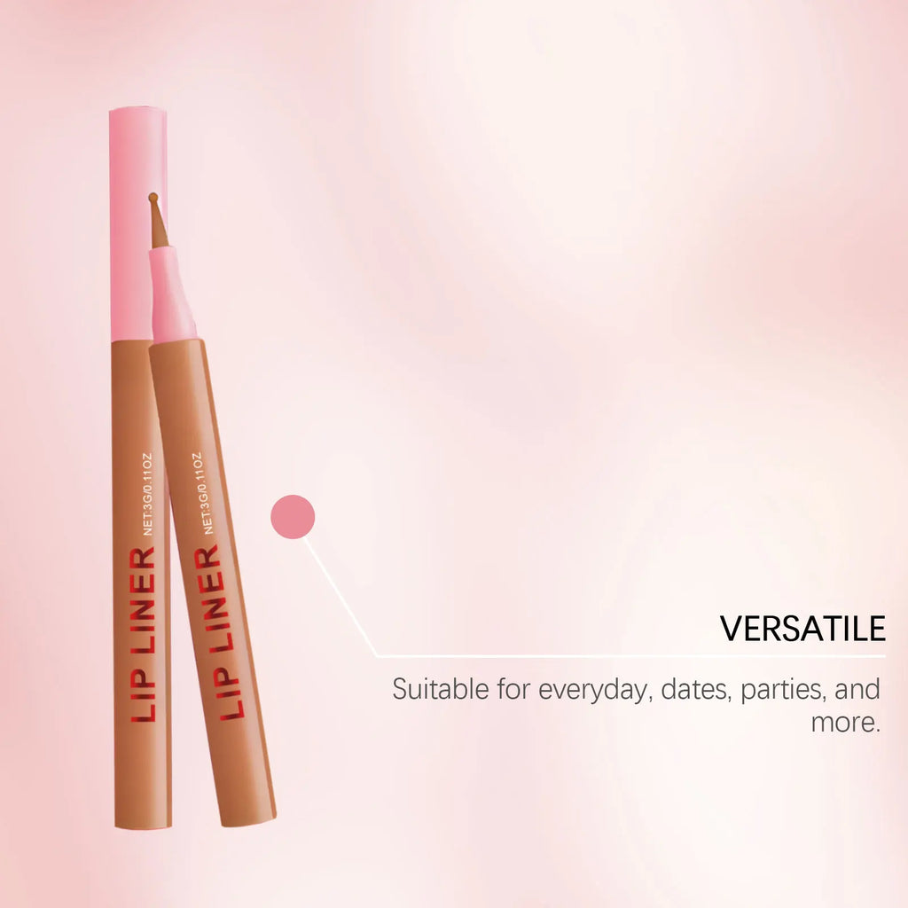 Light brown waterproof lip liner daily outline lip lines, easy to apply makeup, natural color, commuter makeup
