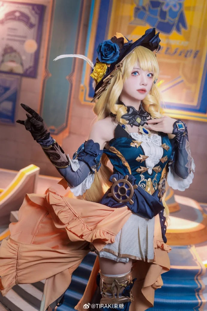 Anime Cosplay impact Navia cosplay dress uniform costume wig set Halloween party outfit for women dresses