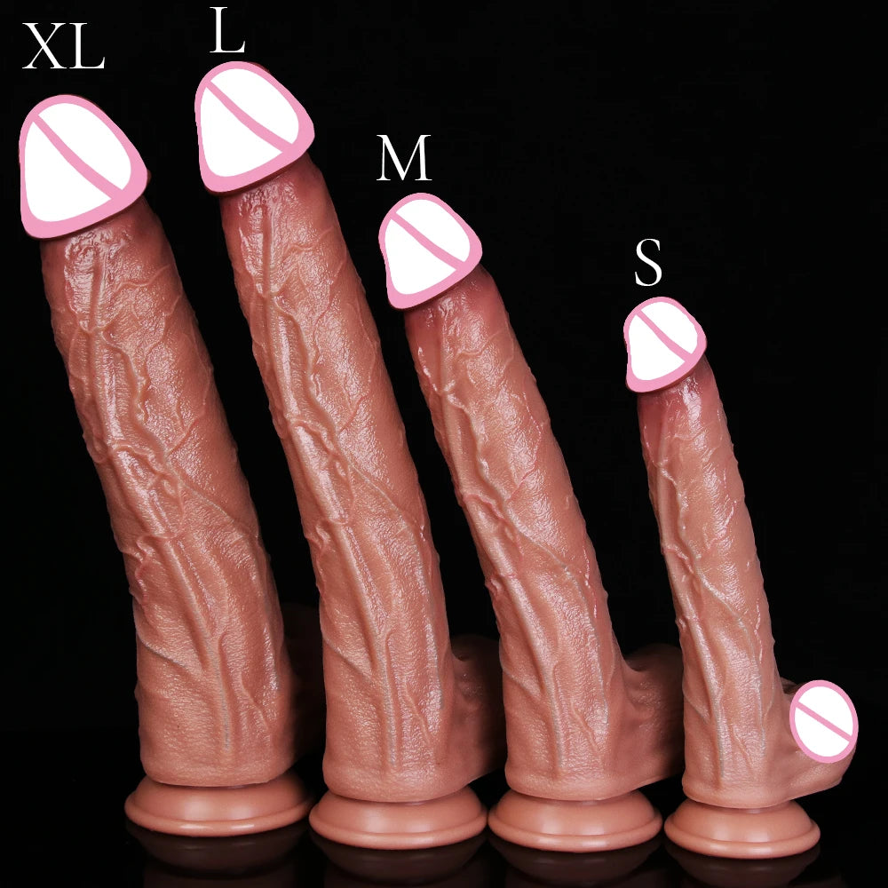 Realistic Long Dildo Brown Anal Plug with Suction Cup Big Penis Butt Plug Long Dick Sex Toys for Women Men Phallus Anal Dilator