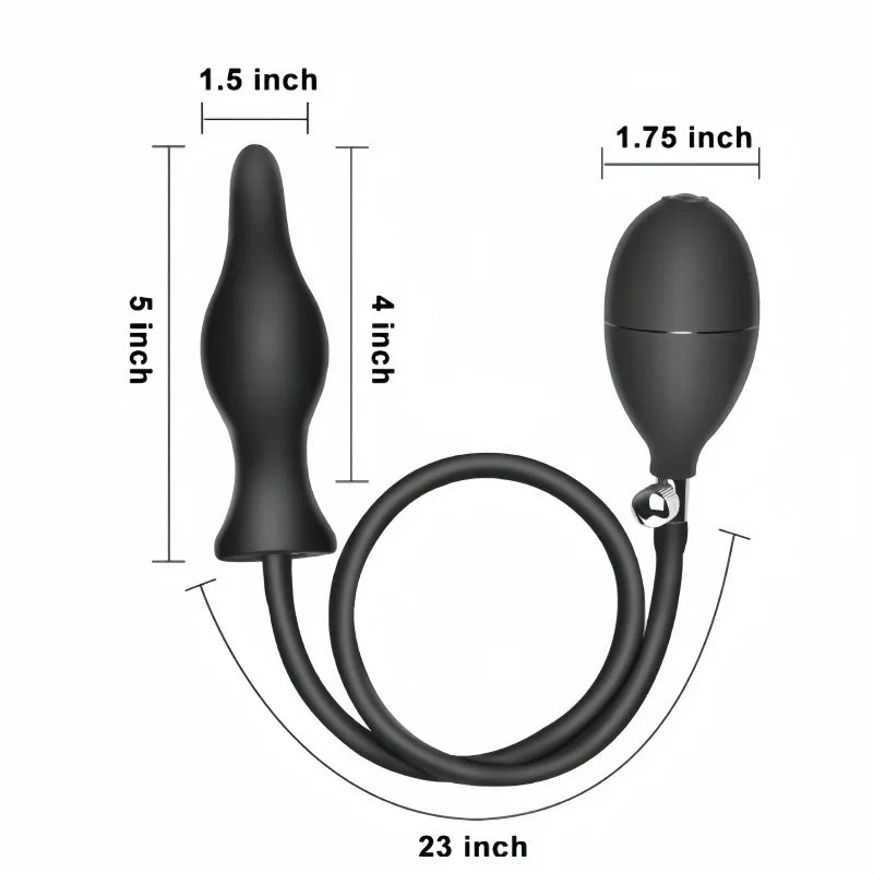 Inflatable Anal Plug with Metal Ball for Men&Women Extra Large Prostate Massager &G-Spot Stimulator Premium Comfort Anal Dilator