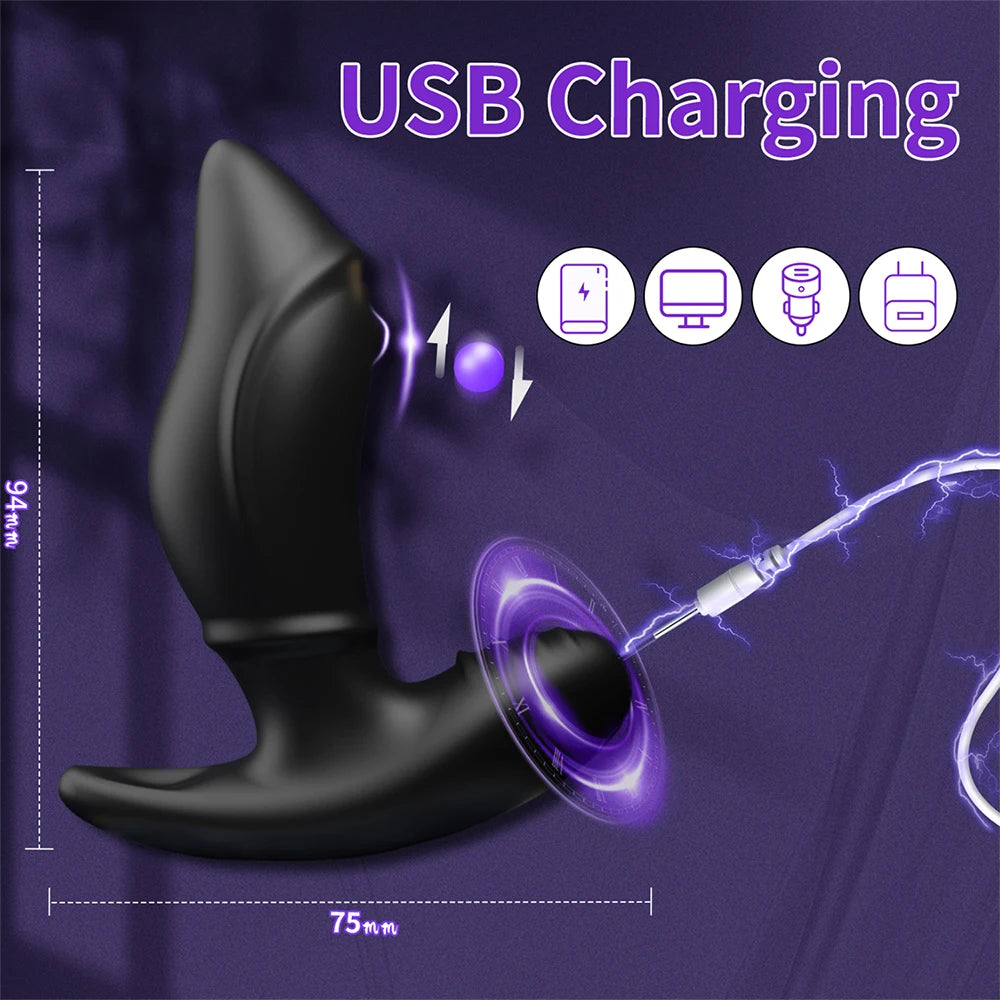 Anal Plug Vibrator Remote Control Butt Plug 10 Speed Vibrating Safer Adult Products Masturbation Sex Toy for 18 Men & Women