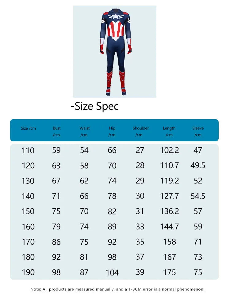 New Captain America 4 Cosplay Kid Adults Jumpsuit Superhero Clothing Creative Party Halloween Carnival Party Suit