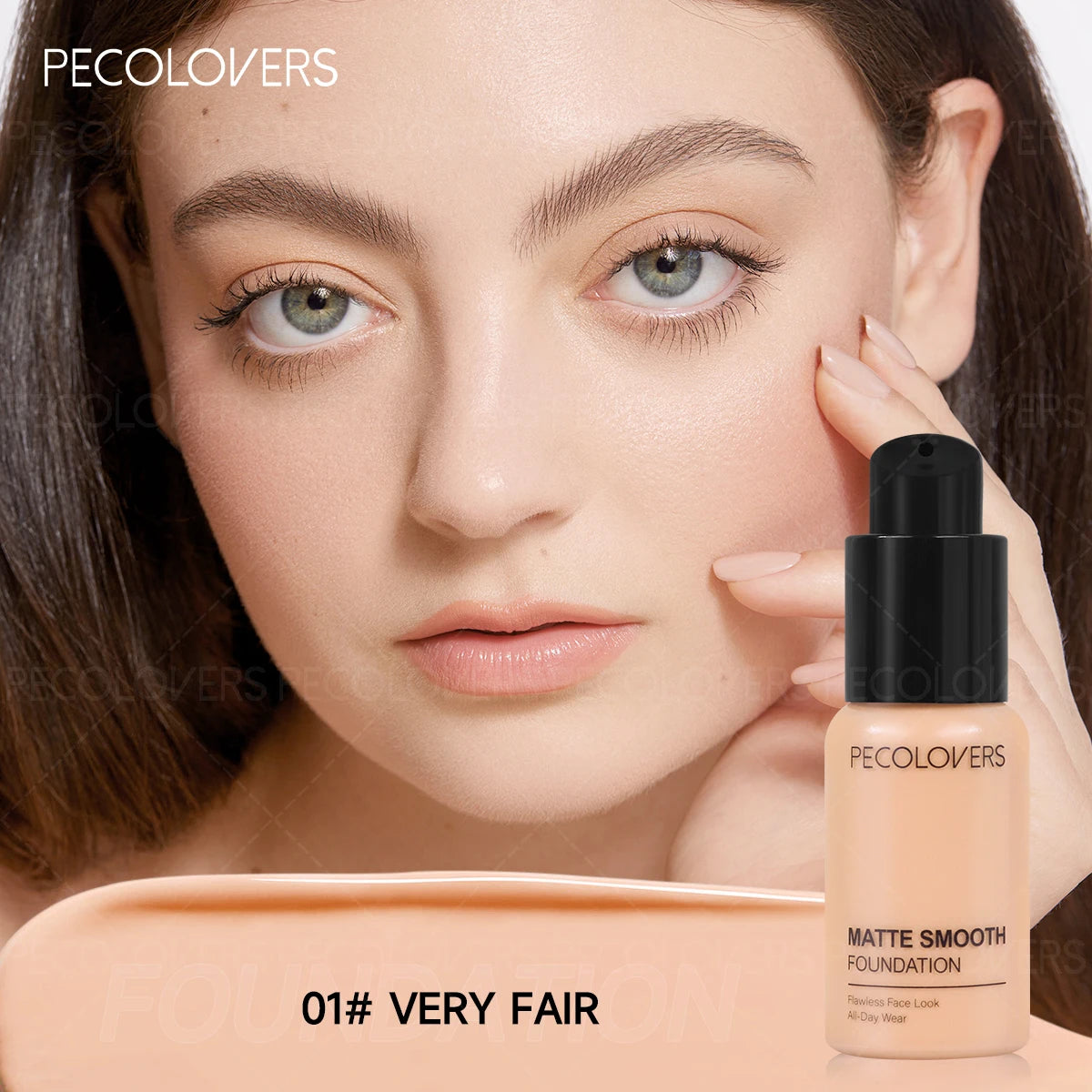 1 Pcs Full Coverage Face Foundation, Strong Coverage Oil-control,  Waterproof Long-lasting, Suitable for Multiple Skin Tones